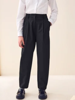 Black Regular Length Barrel Leg School Trousers (9-18yrs)
