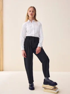Black Regular Length Barrel Leg School Trousers (9-18yrs)