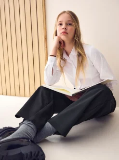 Black Regular Length Barrel Leg School Trousers (9-18yrs)