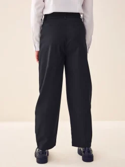 Black Regular Length Barrel Leg School Trousers (9-18yrs)