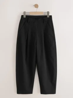 Black Regular Length Barrel Leg School Trousers (9-18yrs)