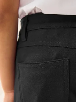 Black Regular Length Jersey Stretch Skinny School Trousers (3-18yrs)