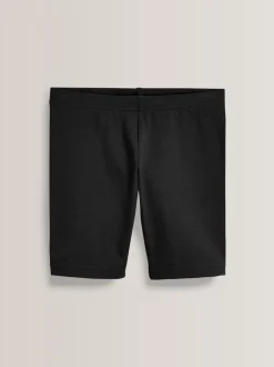 Black Regular Length 2 Pack Cotton Rich Stretch Cycle Shorts (3-16yrs)