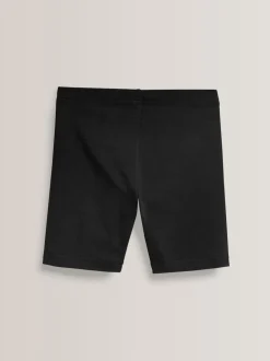 Black Regular Length 2 Pack Cotton Rich Stretch Cycle Shorts (3-16yrs)