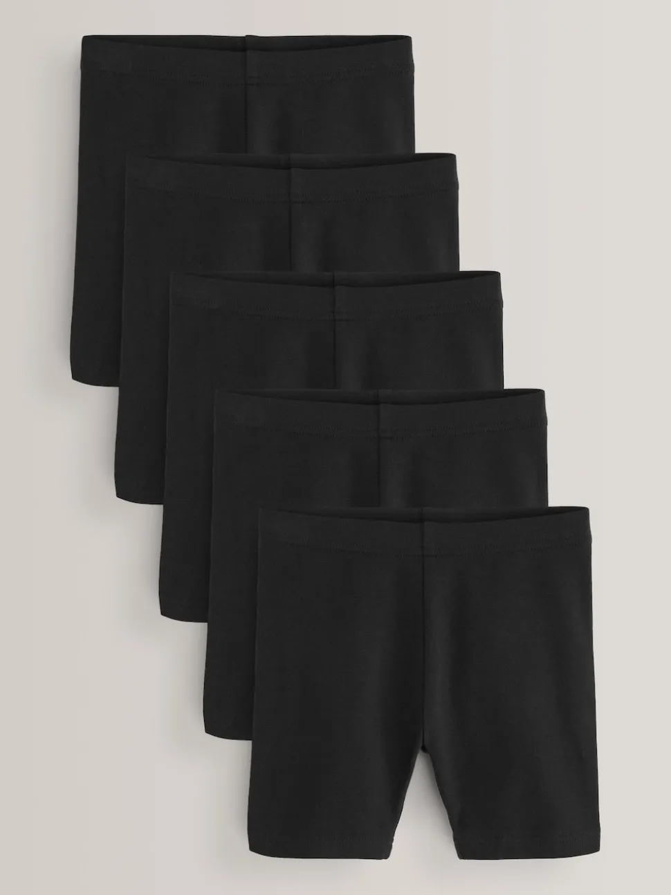 Black Regular Length 5 Pack Cotton Rich Stretch Cycle Shorts (3-16yrs)