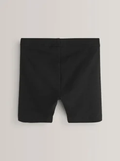 Black Regular Length 5 Pack Cotton Rich Stretch Cycle Shorts (3-16yrs)
