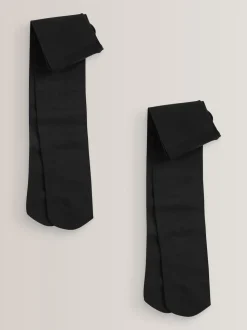 Black Regular Length 2 Pack 80 Denier School Tights