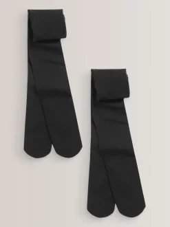 Black Regular Length 2 Pack 40 Denier School Tights