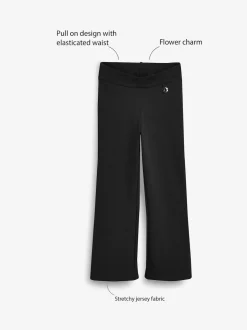 Black Regular Length Pull-On Cotton Rich Stretch Boot Cut School Trousers (3-16yrs)