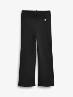 Black Regular Length Pull-On Cotton Rich Stretch Boot Cut School Trousers (3-16yrs)