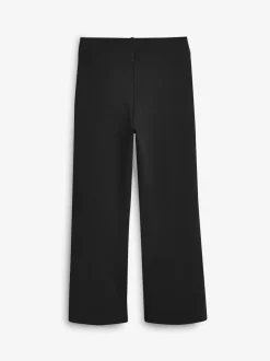 Black Regular Length Pull-On Cotton Rich Stretch Boot Cut School Trousers (3-16yrs)