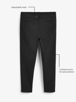 Black Regular Length School Skinny Stretch Trousers (3-18yrs)