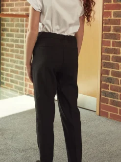Black Regular Length Senior Tapered Gold Snap School Trousers (9-18yrs)