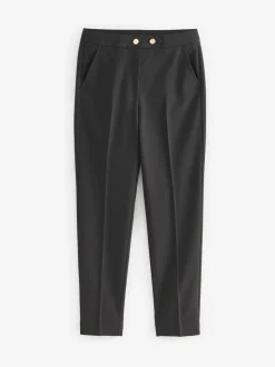 Black Regular Length Senior Tapered Gold Snap School Trousers (9-18yrs)