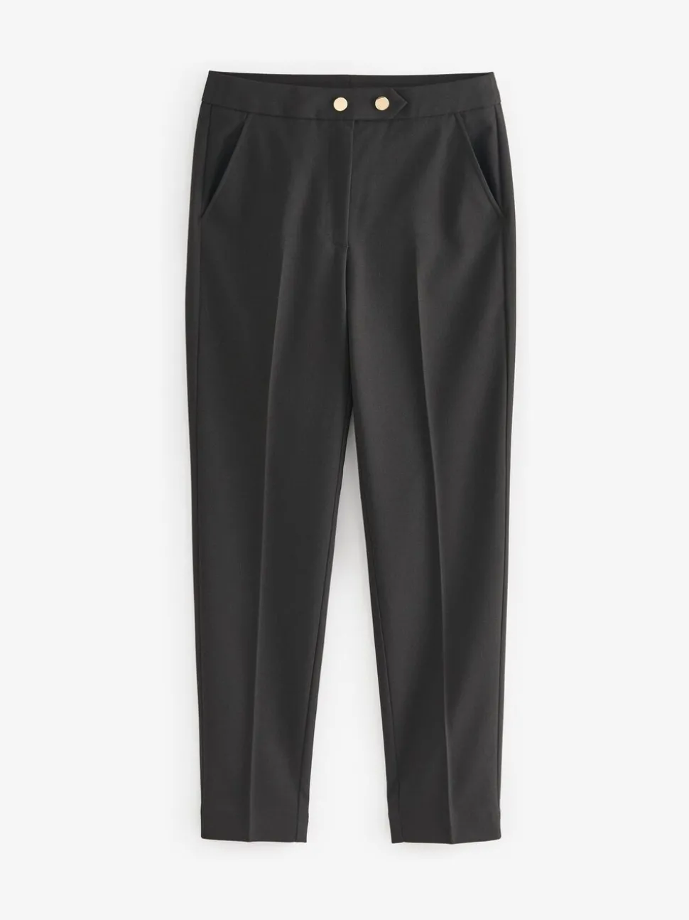 Black Regular Length Senior Tapered Gold Snap School Trousers (9-18yrs)