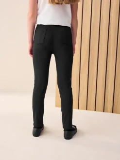 Black Regular Length Skinny Fit Stretch High Waist School Trousers (9-18yrs)