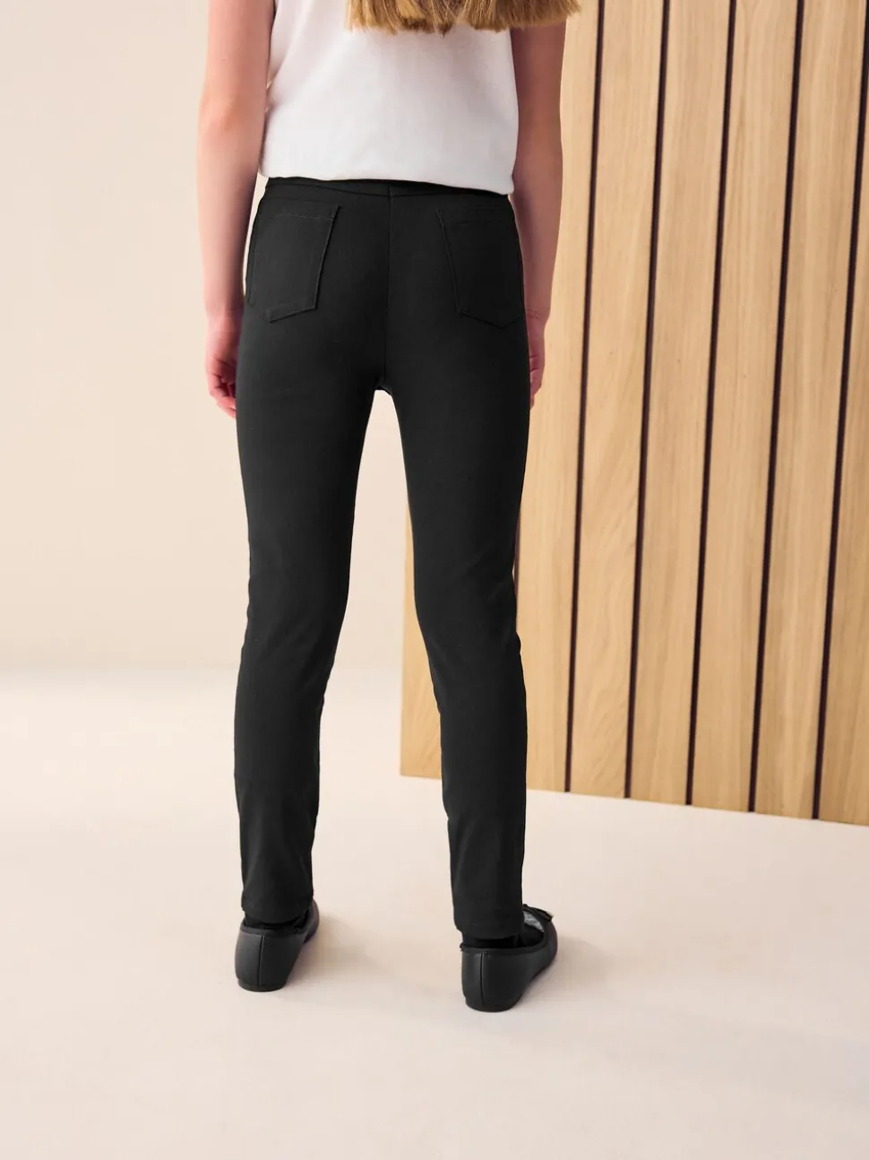 Black Regular Length Skinny Fit Stretch High Waist School Trousers (9-18yrs)