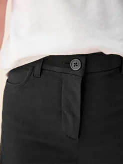 Black Regular Length Skinny Fit Stretch High Waist School Trousers (9-18yrs)