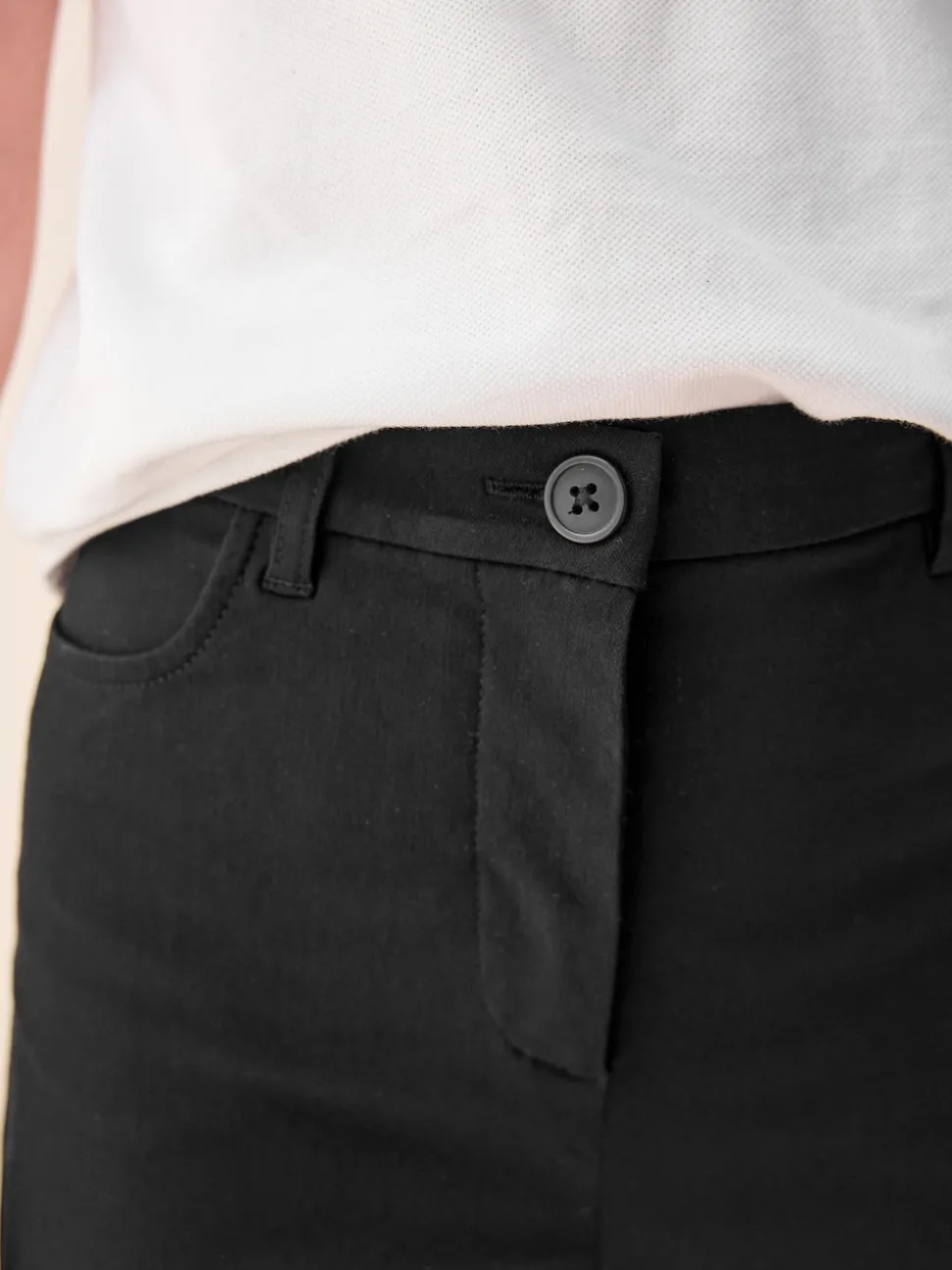 Black Regular Length Skinny Fit Stretch High Waist School Trousers (9-18yrs)