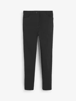 Black Regular Length Skinny Fit Stretch High Waist School Trousers (9-18yrs)