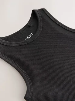 Black Rib Vest (3-16yrs)