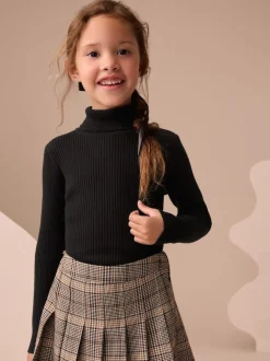 Black Roll Neck Knit Jumper (3-16yrs)
