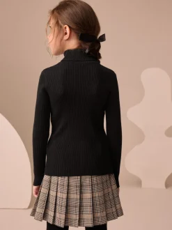 Black Roll Neck Knit Jumper (3-16yrs)