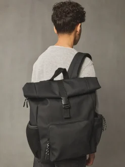 Black Roll Top Backpack