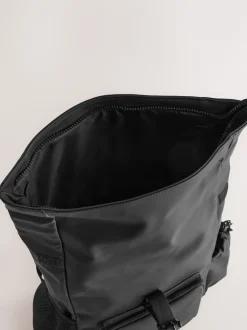 Black Roll Top Backpack