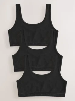 Black Scoop Crop Tops 3 Pack (5-16yrs)
