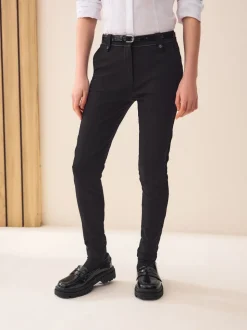 Black Senior Belted Skinny Stretch School Trousers (9-18yrs)