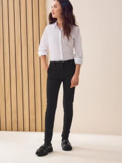 Black Senior Belted Skinny Stretch School Trousers (9-18yrs)
