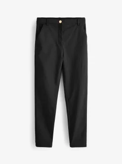 Black Senior Gold Snap High Waisted Skinny Stretch School Trousers (9-17yrs)