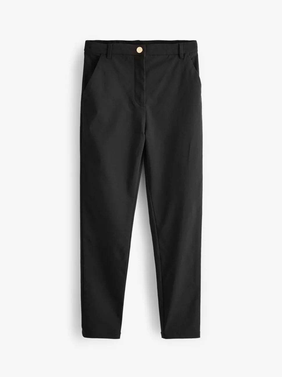 Black Senior Gold Snap High Waisted Skinny Stretch School Trousers (9-17yrs)