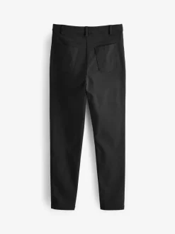 Black Senior Gold Snap High Waisted Skinny Stretch School Trousers (9-17yrs)