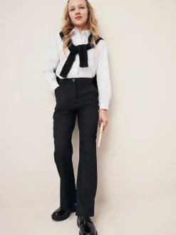 Black Senior High Waist Flared School Trousers (9-17yrs)