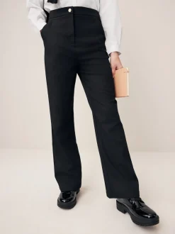 Black Senior High Waist Flared School Trousers (9-17yrs)