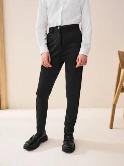 Black Senior High Waist Stretch School Trousers (9-18yrs)