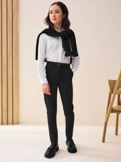 Black Senior High Waist Stretch School Trousers (9-18yrs)
