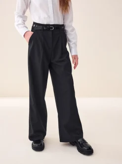 Black Senior Wide Leg Belted School Trousers (9-18yrs)