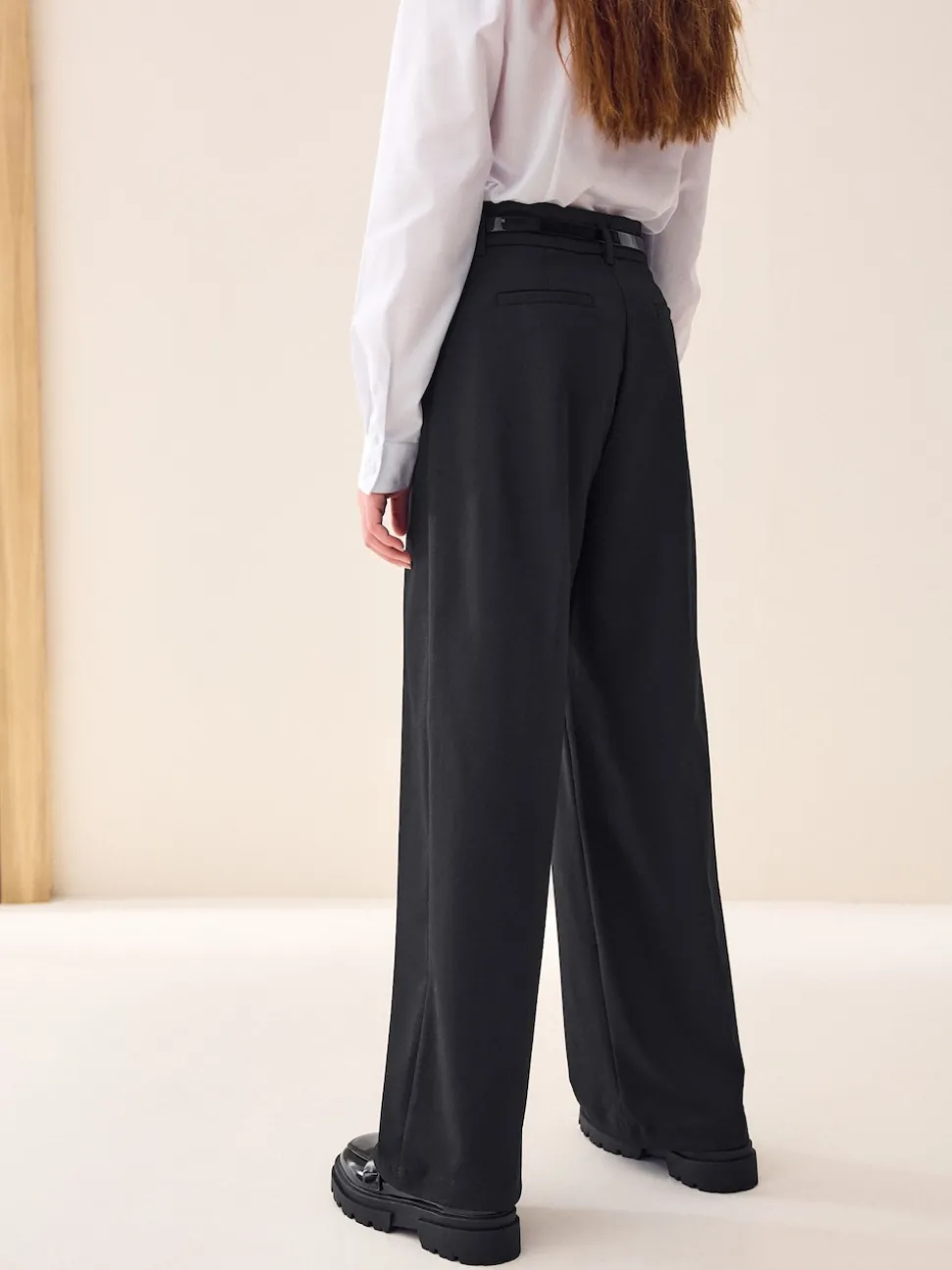 Black Senior Wide Leg Belted School Trousers (9-18yrs)