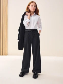 Black Senior Wide Leg Belted School Trousers (9-18yrs)