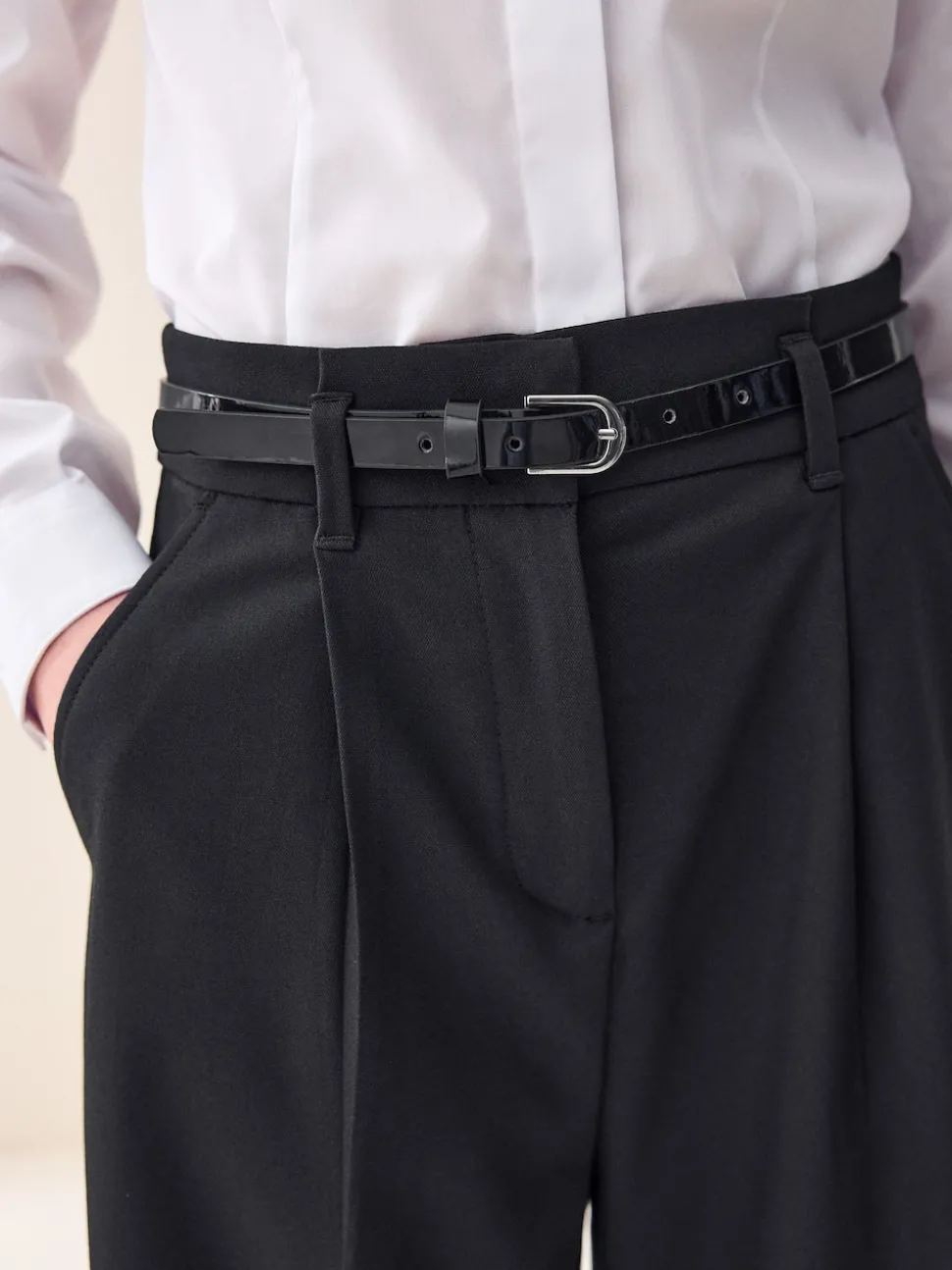 Black Senior Wide Leg Belted School Trousers (9-18yrs)