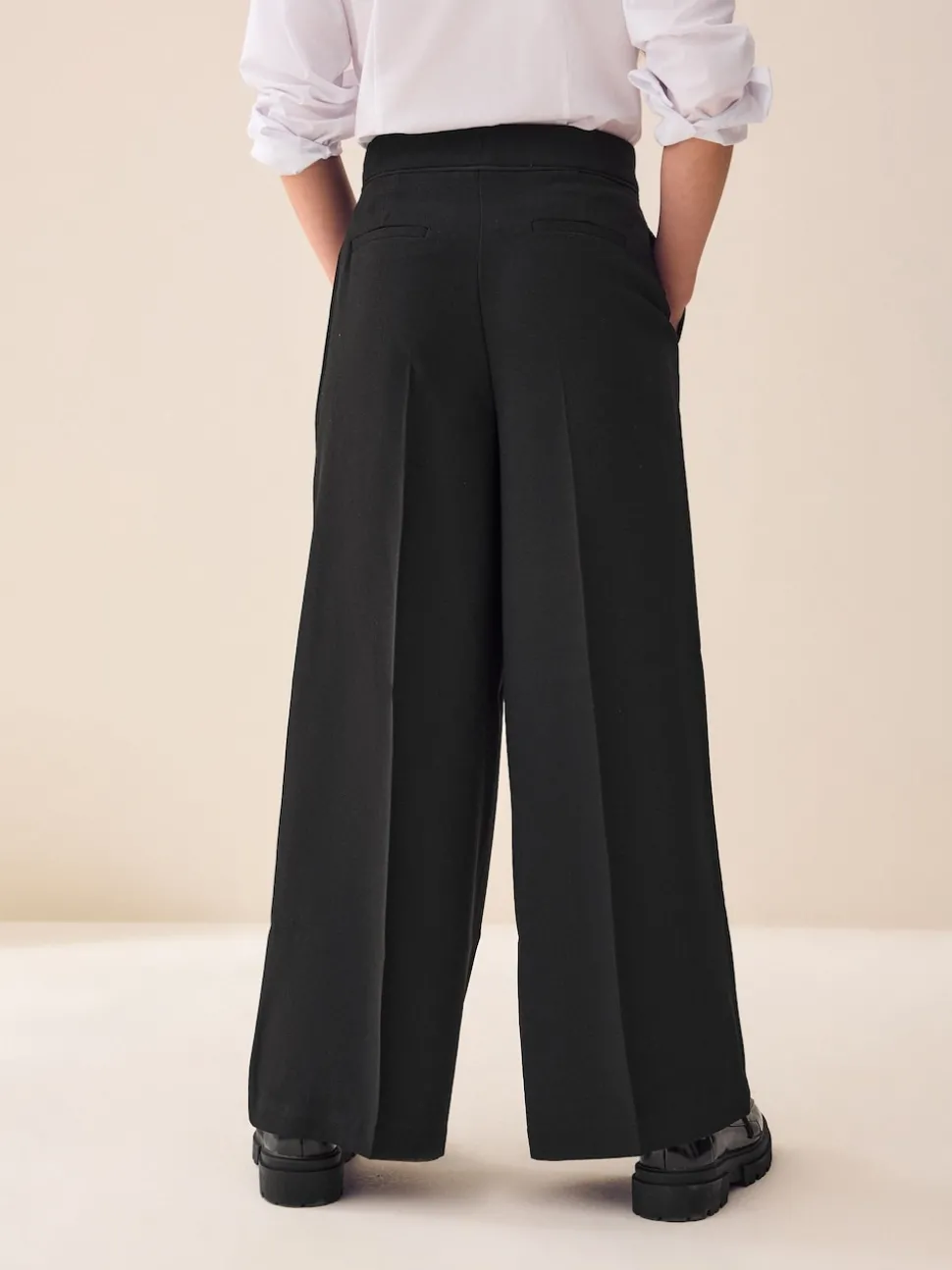 Black Senior Wide Leg Seam Trousers (9-18yrs)