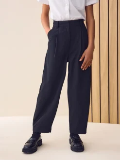 Black Shorter Length Barrel Leg School Trousers (9-18yrs)