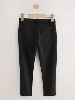 Black Shorter Length Jersey Stretch Skinny School Trousers (3-18yrs)