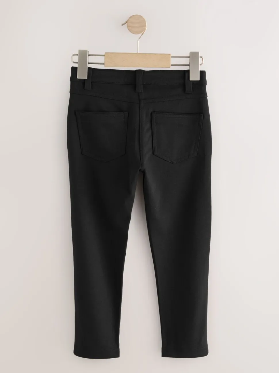 Black Shorter Length Jersey Stretch Skinny School Trousers (3-18yrs)