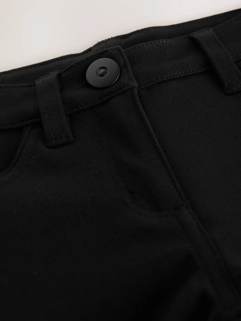 Black Shorter Length Jersey Stretch Skinny School Trousers (3-18yrs)