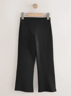 Black Shorter Length Pull-On Cotton Rich Stretch Boot Cut School Trousers (3-16yrs)