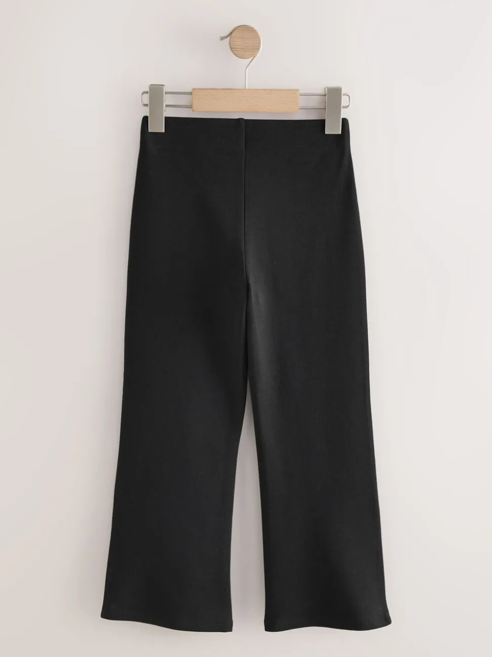 Black Shorter Length Pull-On Cotton Rich Stretch Boot Cut School Trousers (3-16yrs)